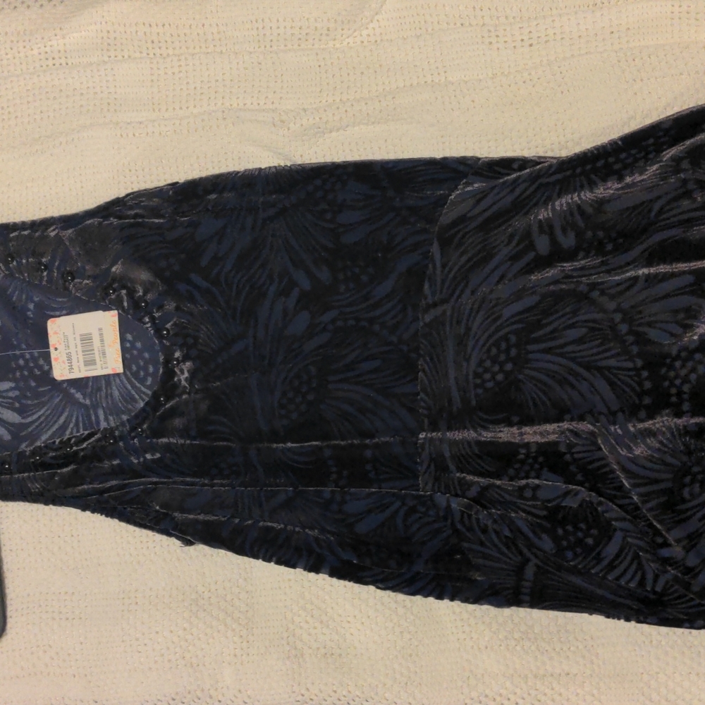 Free People Navy Velvet Mini Dress